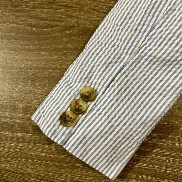 Janie and Jack Blue Seersucker Pinstripe Jacket Easter Special Occasion - Picture 5 of 11